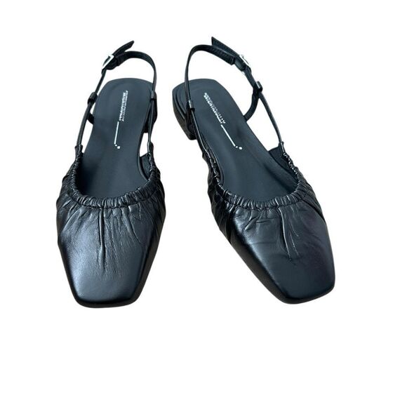 Intentionally Blank Daff Black Leather Slingback Flats| size  7.5 / 38 - Picture 10 of 13